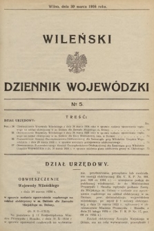 Wileński Dziennik Wojewódzki. 1936, nr 5