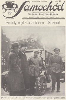 Samochód : ilustrowany tygodnik : zagadnienia nowoczesnej komunikacji : technika, praktyka, kronika. [R.2], 1930, nr 21