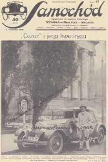 Samochód : ilustrowany tygodnik : zagadnienia nowoczesnej komunikacji : technika, praktyka, kronika. [R.2], 1930, nr 35