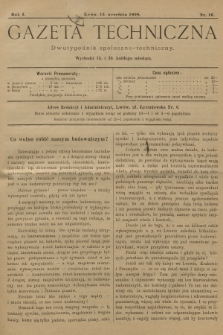 Gazeta Techniczna : dwutygodnik społeczno-techniczny. R.1, 1898, nr 16