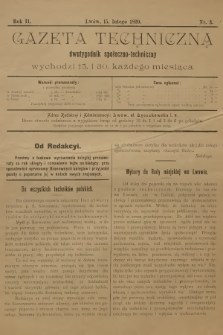 Gazeta Techniczna : dwutygodnik społeczno-techniczny. R.2, 1899, nr 3