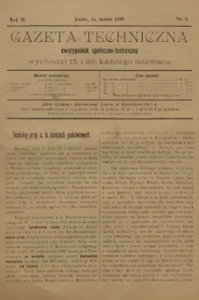 Gazeta Techniczna : dwutygodnik społeczno-techniczny. R.2, 1899, nr 5