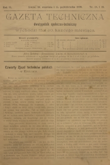 Gazeta Techniczna : dwutygodnik społeczno-techniczny. R.2, 1899, nr 18-19