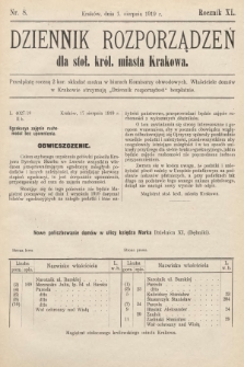 Dziennik Rozporządzeń dla Stoł. Król. Miasta Krakowa. 1919, nr 8