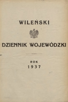 Wileński Dziennik Wojewódzki. 1937, skorowidz alfabetyczny