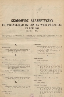 Wileński Dziennik Wojewódzki. 1936, skorowidz alfabetyczny