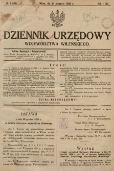 Dziennik Urzędowy Województwa Wileńskiego. 1926, nr 1