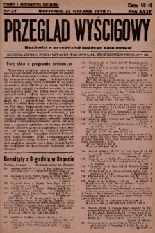 Przegląd Wyścigowy. R.35, 1948, nr 27