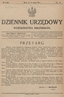 Dziennik Urzędowy Województwa Wileńskiego. 1927, nr 4