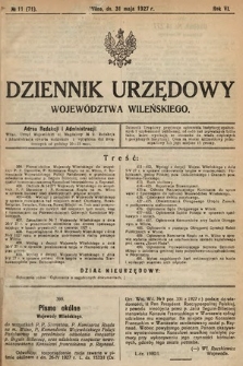 Dziennik Urzędowy Województwa Wileńskiego. 1927, nr 11