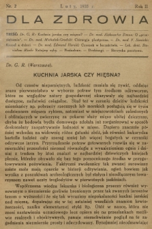 Dla Zdrowia. R.2, 1935, nr 2