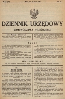 Dziennik Urzędowy Województwa Wileńskiego. 1927, nr 15