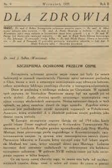 Dla Zdrowia. R.2, 1935, nr 9