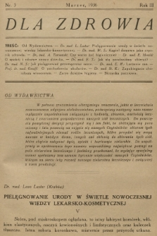 Dla Zdrowia. R.3, 1936, nr 3