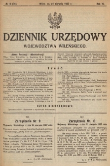 Dziennik Urzędowy Województwa Wileńskiego. 1927, nr 16