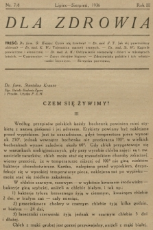 Dla Zdrowia. R.3, 1936, nr 7-8