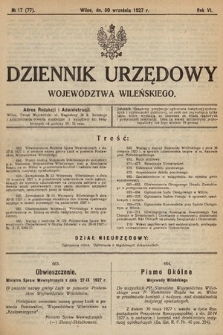 Dziennik Urzędowy Województwa Wileńskiego. 1927, nr 17