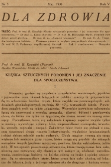 Dla Zdrowia. R.5, 1938, nr 5