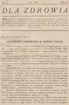 Dla Zdrowia. R.6, 1939, nr 2