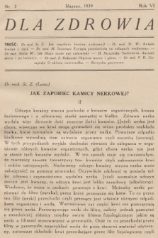 Dla Zdrowia. R.6, 1939, nr 3