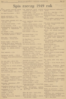 Wiadomości Wędkarskie : organ Związku Sportowych Towarzystw Wędkarskich R.P. R.6, 1949, Spis rzeczy