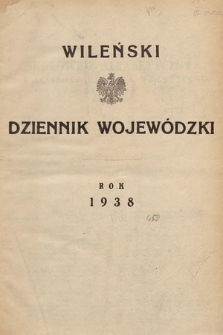 Wileński Dziennik Wojewódzki. 1938, skorowidz alfabetyczny