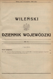 Wileński Dziennik Wojewódzki. 1938, nr 11