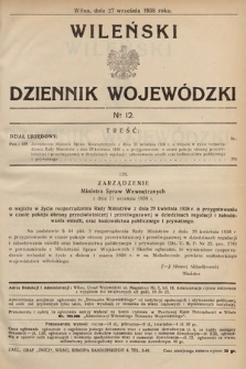 Wileński Dziennik Wojewódzki. 1938, nr 12