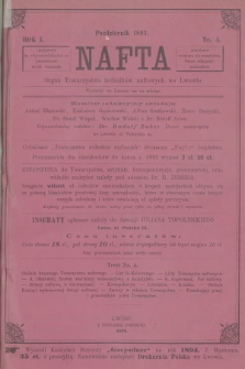 Nafta : organ Towarzystwa Techników Naftowych we Lwowie. R.1, 1893, nr 4