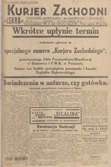 Kurjer Zachodni Iskra : dziennik polityczny, gospodarczy i literacki. R.20, 1929, nr 216