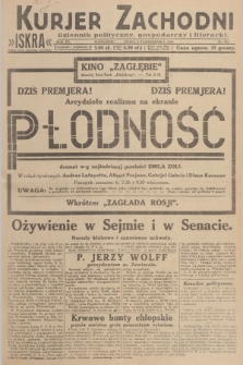 Kurjer Zachodni Iskra : dziennik polityczny, gospodarczy i literacki. R.20, 1929, nr 256