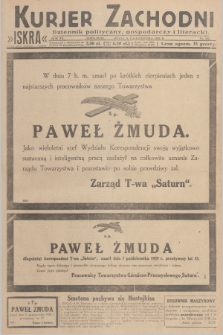 Kurjer Zachodni Iskra : dziennik polityczny, gospodarczy i literacki. R.20, 1929, nr 262