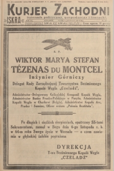 Kurjer Zachodni Iskra : dziennik polityczny, gospodarczy i literacki. R.20, 1929, nr 287