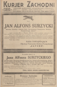 Kurjer Zachodni Iskra : dziennik polityczny, gospodarczy i literacki. R.20, 1929, nr 294