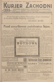 Kurjer Zachodni Iskra : dziennik polityczny, gospodarczy i literacki. R.20, 1929, nr 309