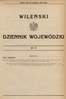 Wileński Dziennik Wojewódzki. 1938, nr 17