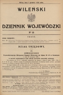 Wileński Dziennik Wojewódzki. 1938, nr 18