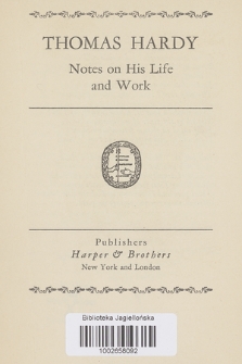 Thomas Hardy : notes on his life and work