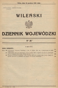 Wileński Dziennik Wojewódzki. 1938, nr 20
