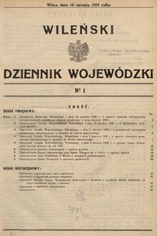 Wileński Dziennik Wojewódzki. 1939, nr 1
