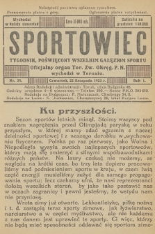 Sportowiec : tygodnik, poświęcony wszelkim gałęziom sportu : oficjalny organ Tor. Zw. Okręg. P. N. R.1, 1923, nr 39