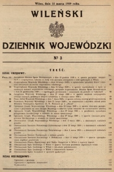 Wileński Dziennik Wojewódzki. 1939, nr 3