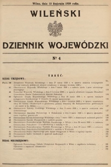 Wileński Dziennik Wojewódzki. 1939, nr 4