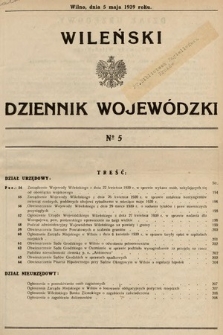 Wileński Dziennik Wojewódzki. 1939, nr 5