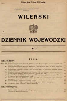 Wileński Dziennik Wojewódzki. 1939, nr 7