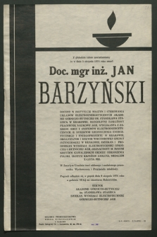 Z głębokim żalem zawiadamiamy, ze w dniu 5 sierpnia 1974 roku zmarł Doc. Mgr. Inż. Jan Barzyński […]