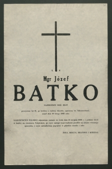 Za duszę ś. p. Makryny Mieczysławskiej, przełożonej Bazylianek w Rzymie, zmarłej w dniu 11 lutego 1869 r. tamże, odprawi się nabożeństwo żałobne [...] we środę dnia 10 marca [...]