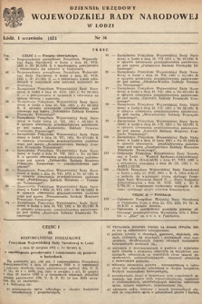 Dziennik Urzędowy Wojewódzkiej Rady Narodowej w Łodzi. 1951, nr 16