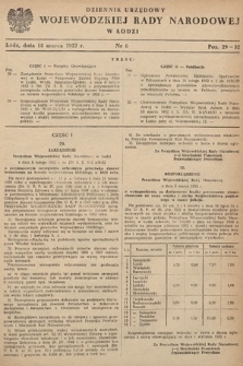 Dziennik Urzędowy Wojewódzkiej Rady Narodowej w Łodzi. 1952, nr 6