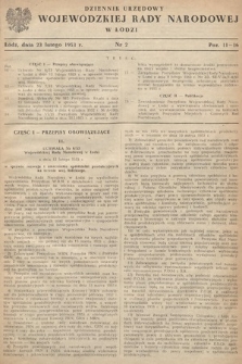 Dziennik Urzędowy Wojewódzkiej Rady Narodowej w Łodzi. 1953, nr 2